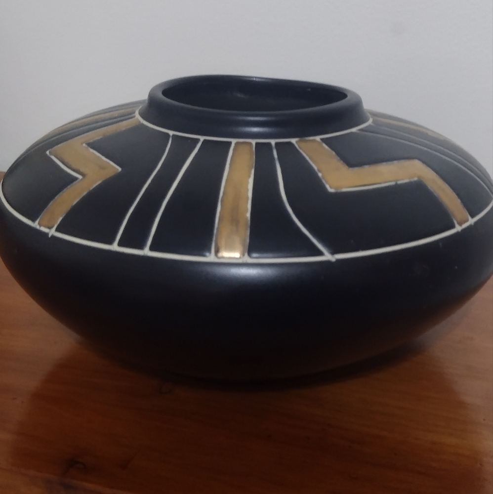 VTG Harris Potteries Chicago "CAIRO" Art Deco Design MCM Squat Vase